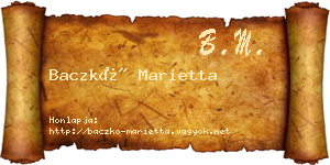 Baczkó Marietta névjegykártya